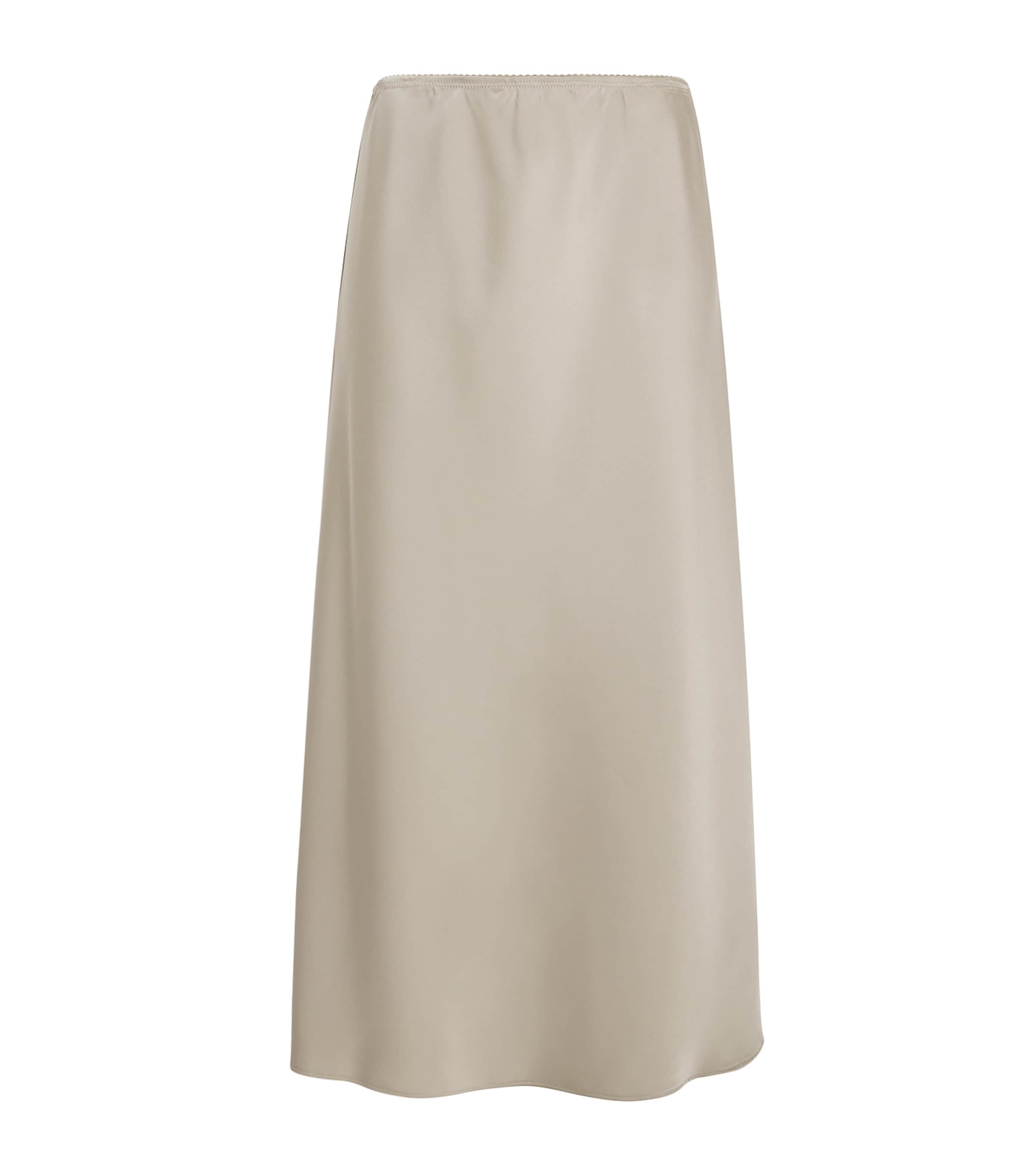 Max & Co Satin Midi Skirt In Green