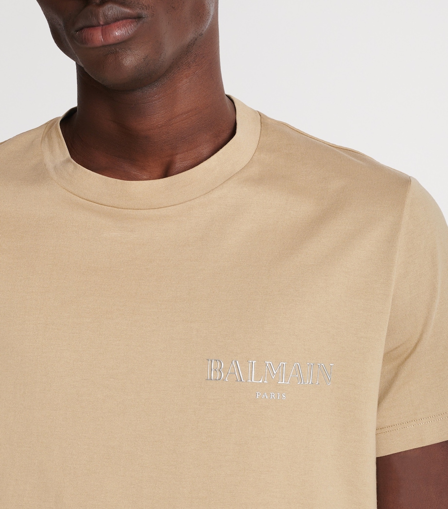 Cotton Vintage Logo T-Shirt WAI CAMEL/ARGENT Image 7