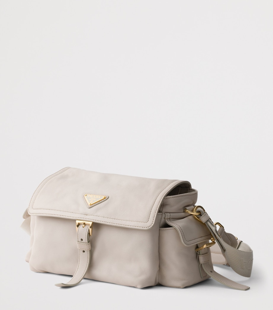 Prada Medium Nappa Leather Explore Shoulder Bag Neutral Image 7