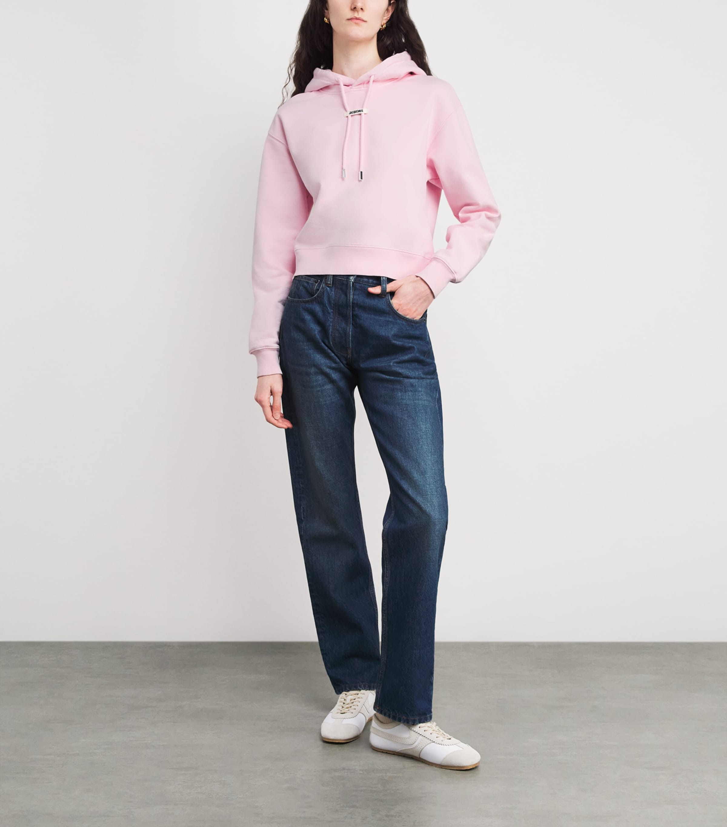 Cotton Grosgrain Logo Hoodie 431 PINK 2 Image 2