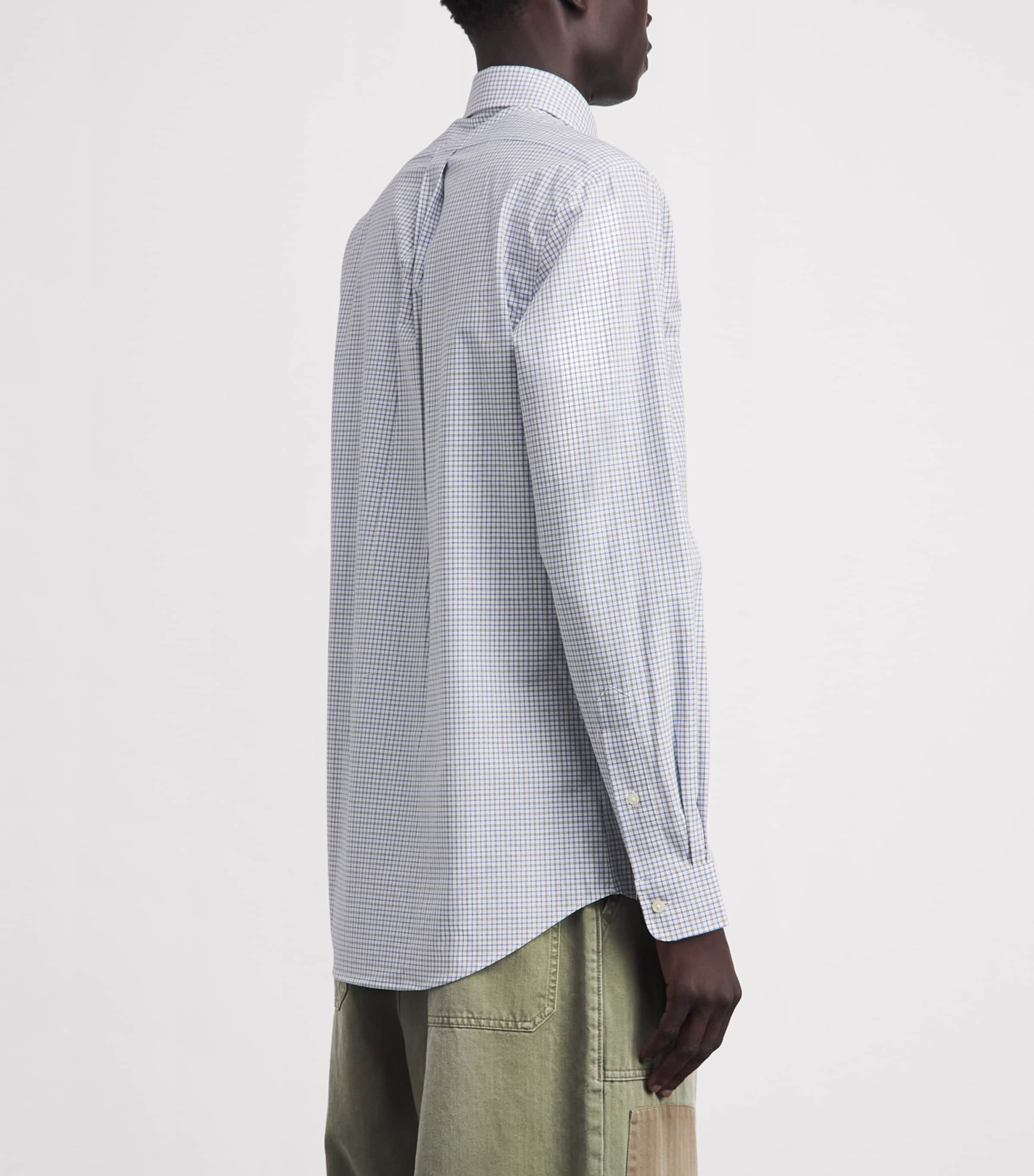 Polo Ralph Lauren Mens Stretch-Cotton Custom-Fit Check Shirt White Blue Mlt Image 5