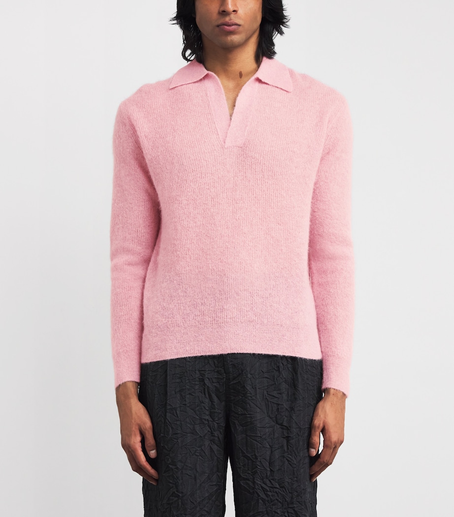 Alpaca-Blend Open Collar Jumper PINK Image 3