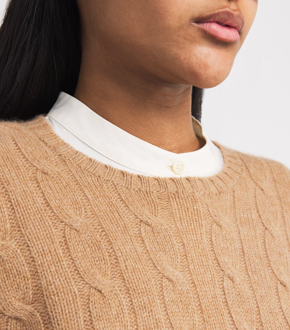 Cashmere Cable-Knit Sweater COLECTN CAMEL MELANG Image 6