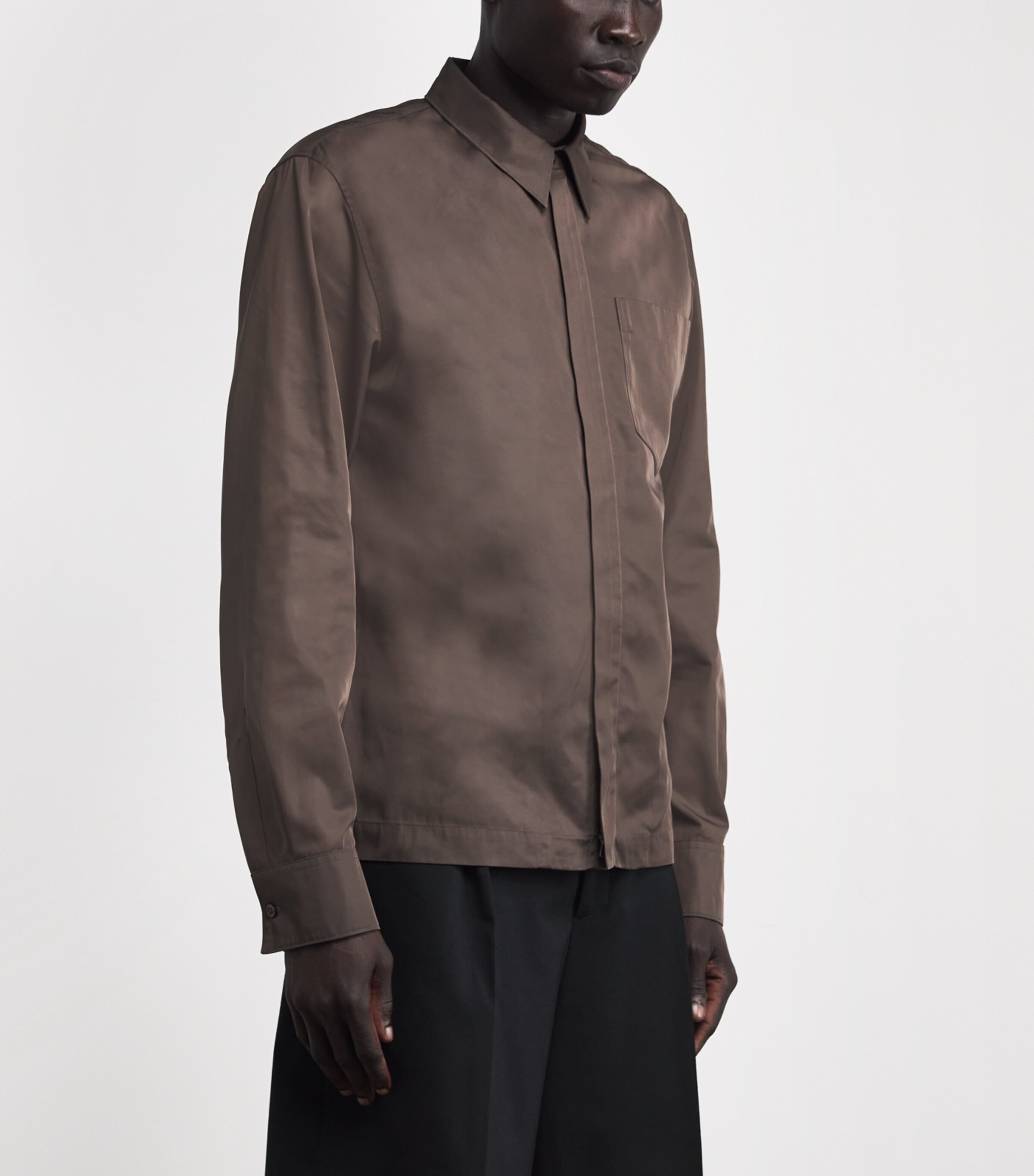 Water-Repellent Overshirt DARK BROWN Image 3