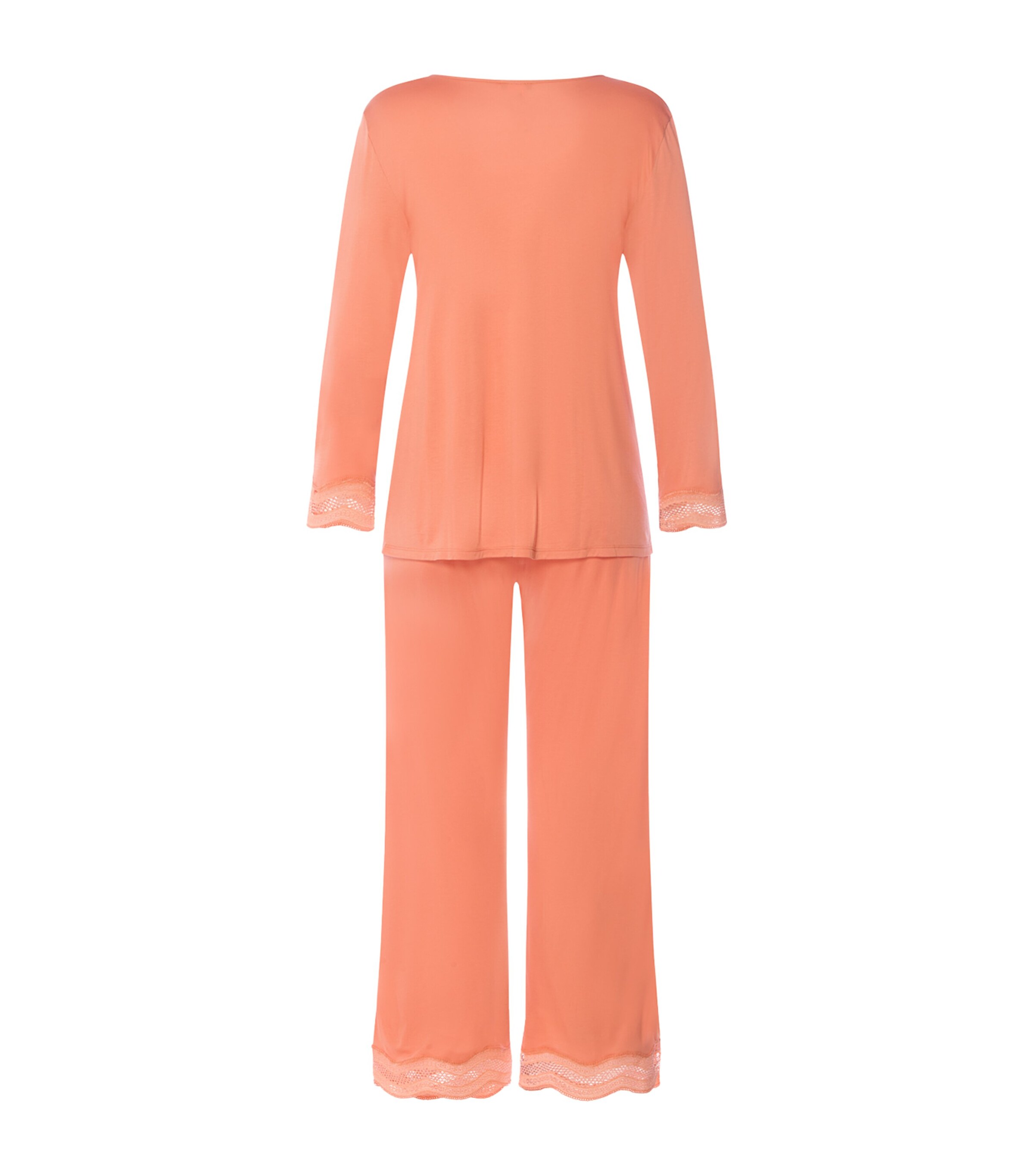 Hanro Womens Long Cira Pyjama Set Light Carnelian Image 4