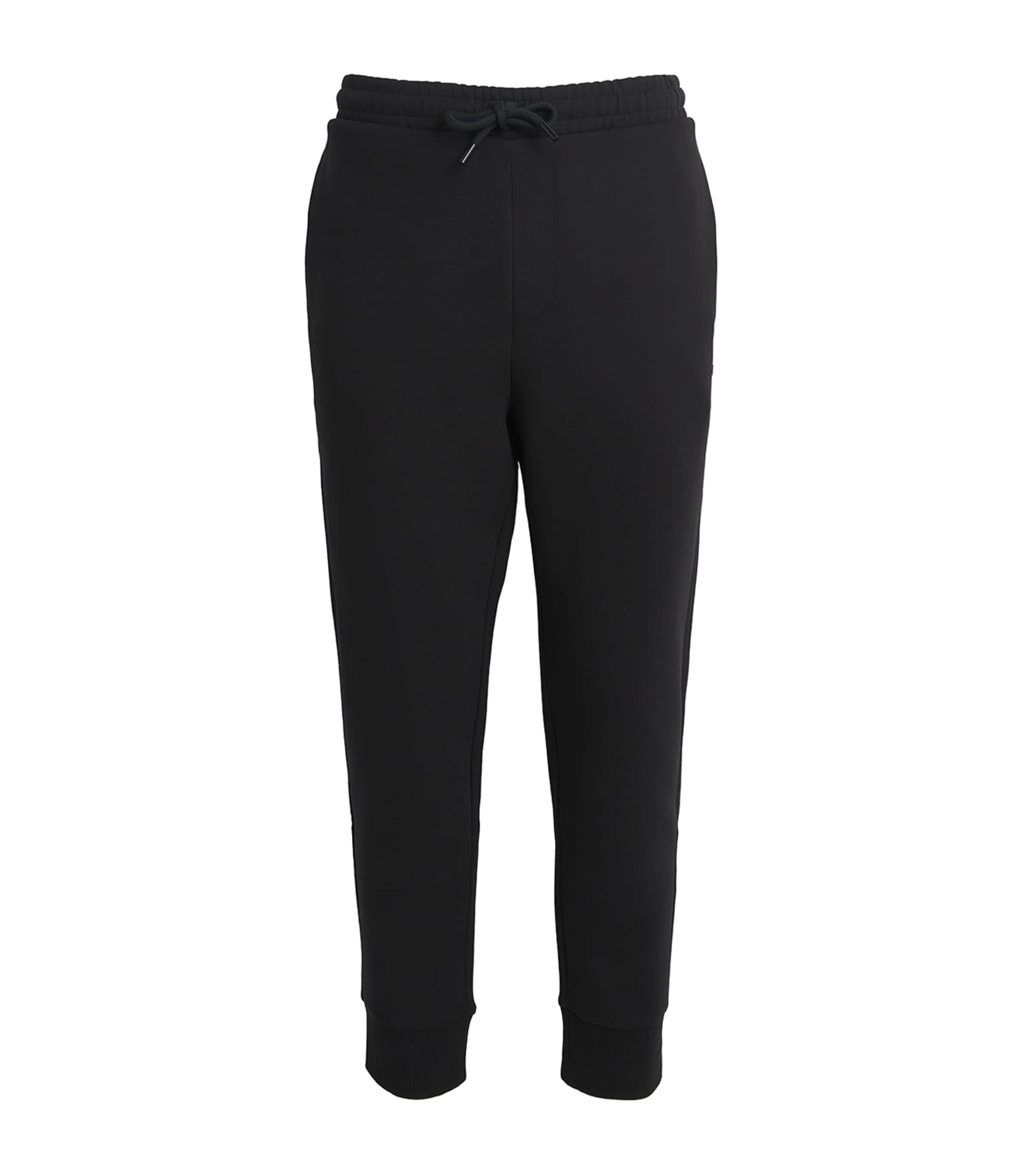 BOSS Mens Stretch-Cotton Logo Sweatpants Black Image 1