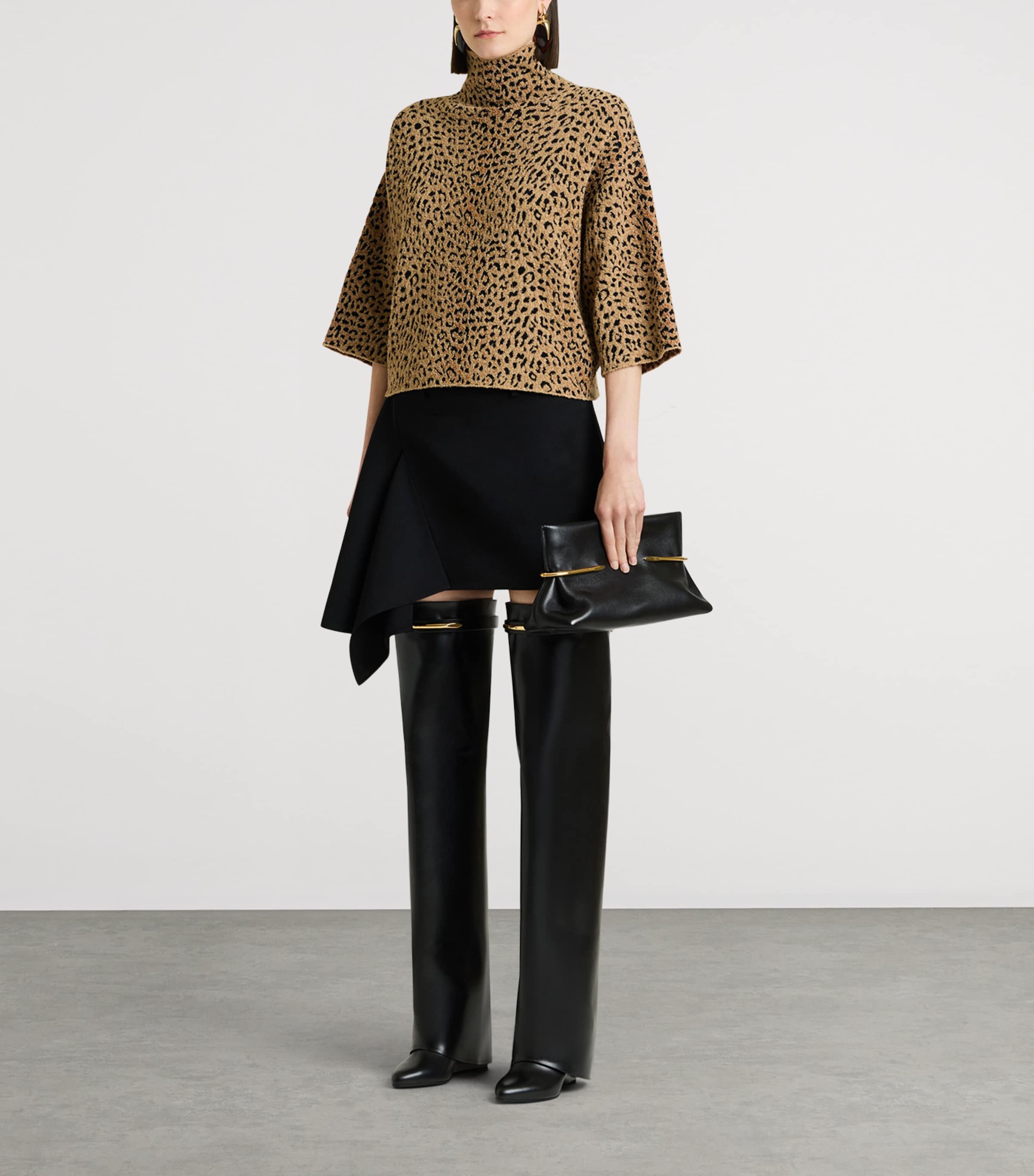 Givenchy Womens Wool Slashed Mini Skirt Image 2