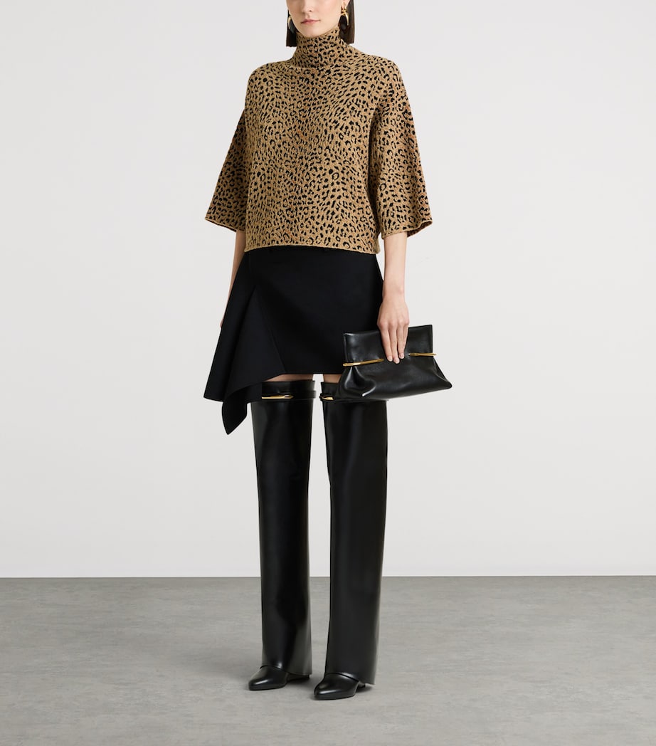 Givenchy Womens Wool Slashed Mini Skirt Image 2