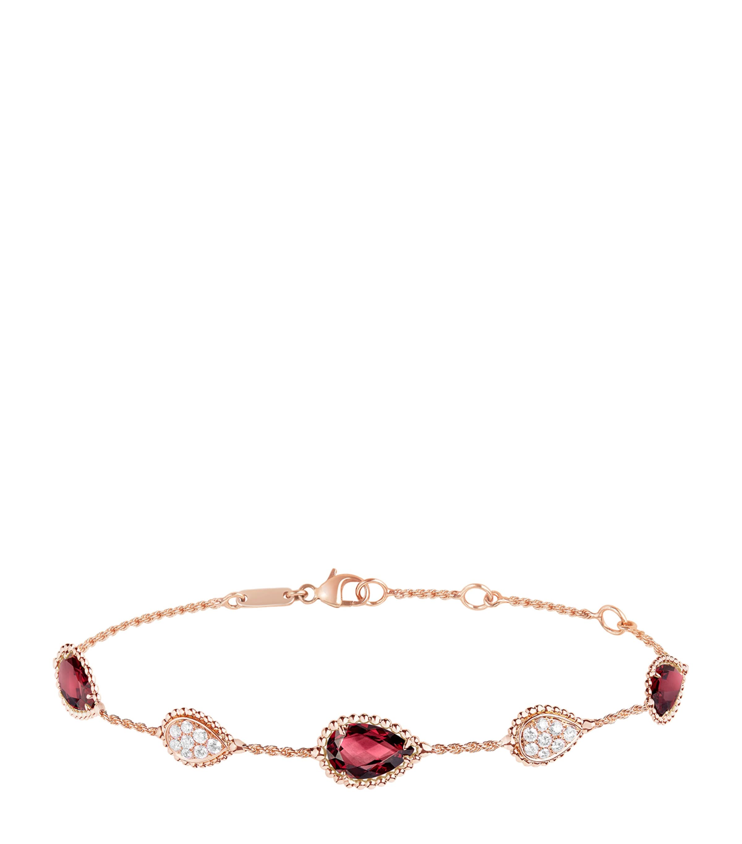 Boucheron Rose Gold And Diamond Serpent Bohème Five Motifs Bracelet In Pink