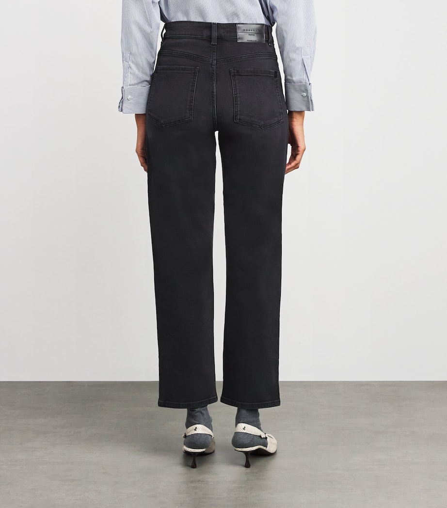 High-Rise Straight Jeans BLACK Image 4