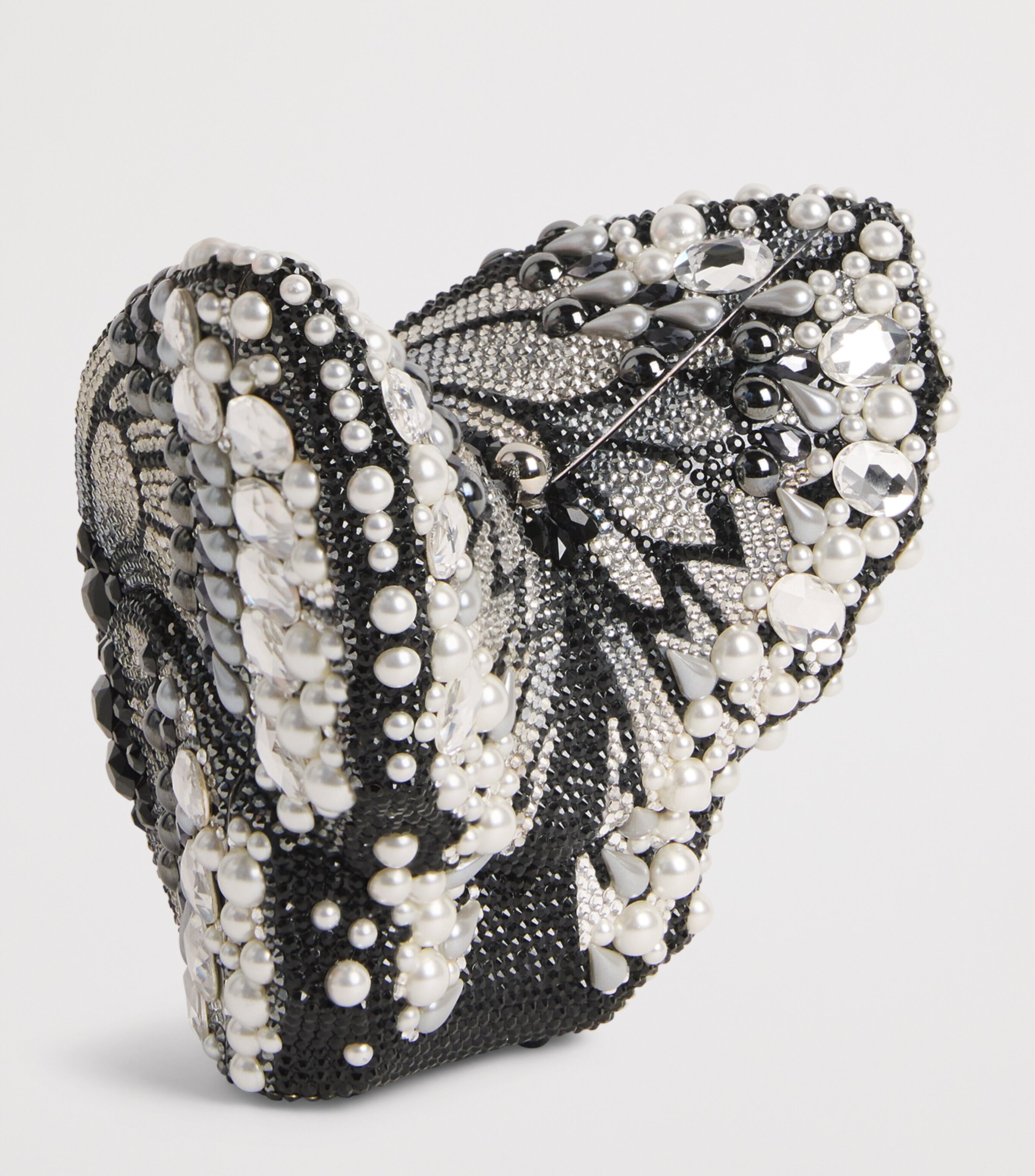 Judith Leiber Embellished Butterfly Clutch Bag Silver Jet Multi Image 3