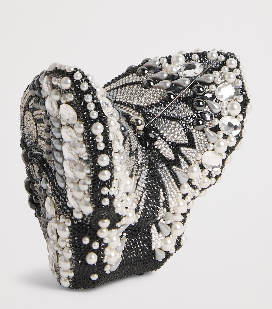 Judith Leiber Embellished Butterfly Clutch Bag Silver Jet Multi Image 3