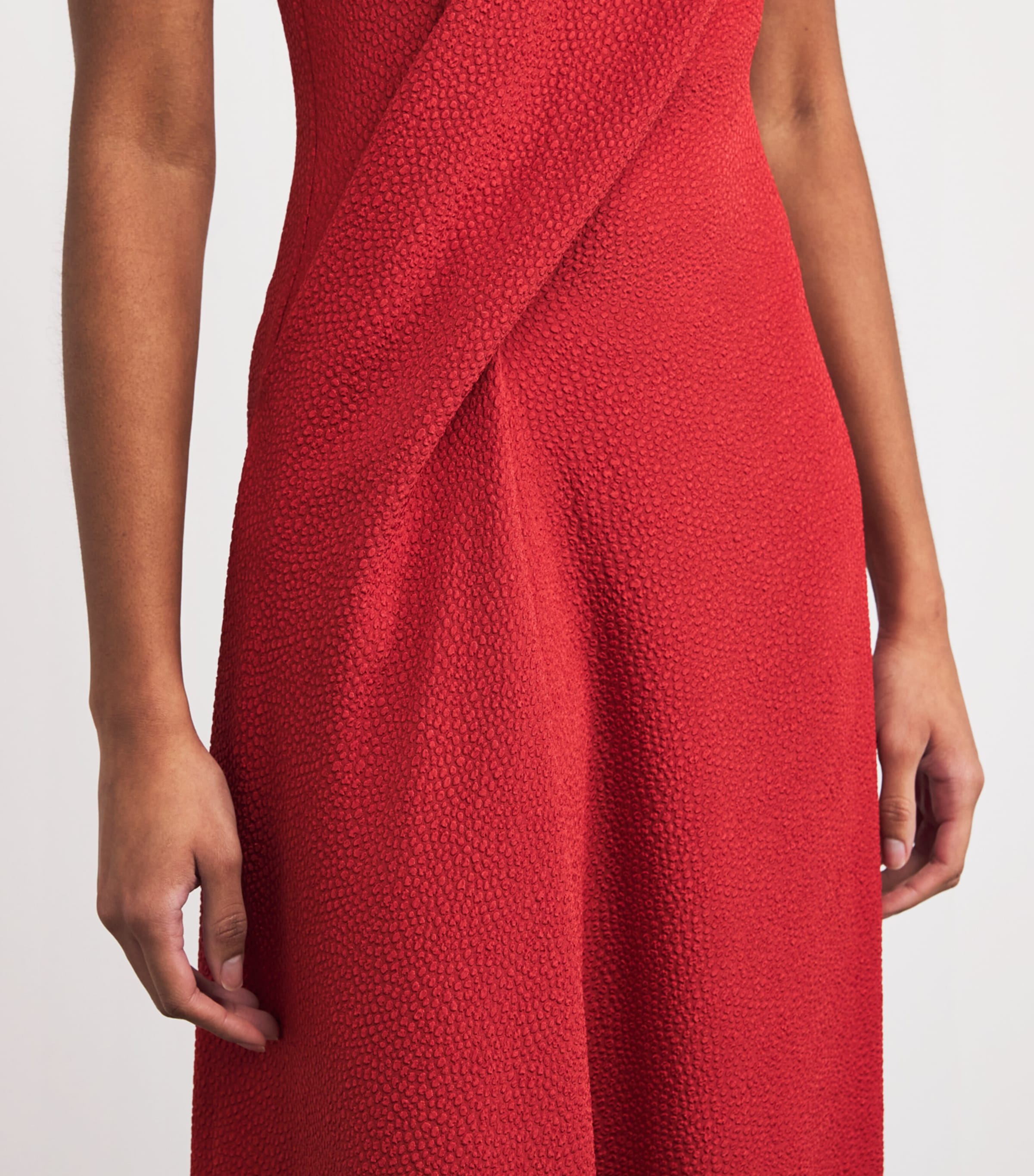 Jacquard Finial Midi Dress CARMINE Image 4
