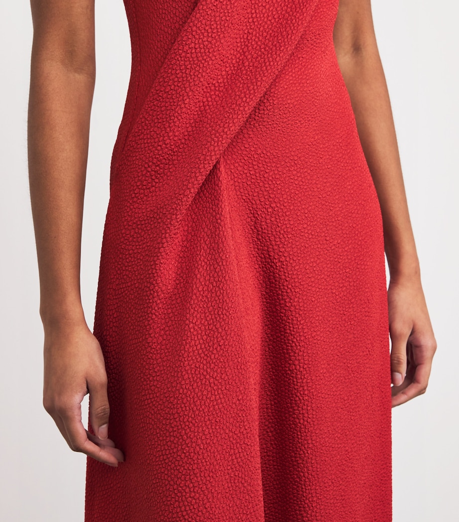 Jacquard Finial Midi Dress CARMINE Image 4
