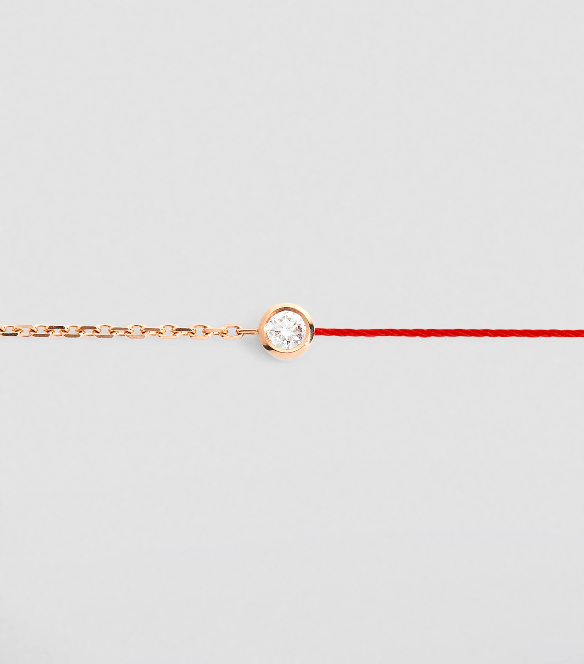 Rose Gold and Diamond Pure Half-Chain Bracelet RED Image 2