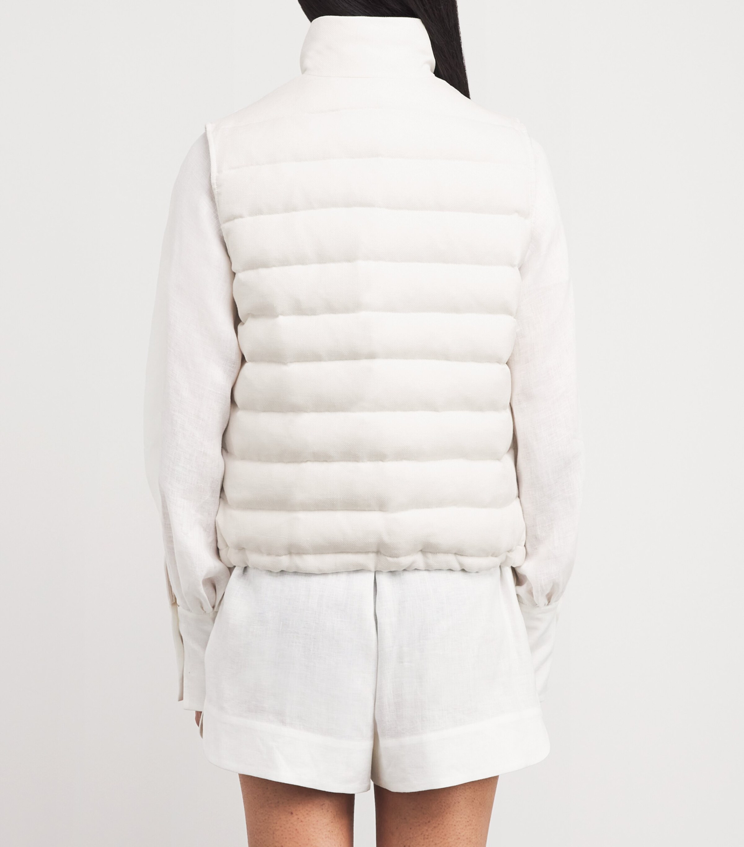Eleventy Womens Reversible Water-Repellent Down Gilet Bianco Image 4