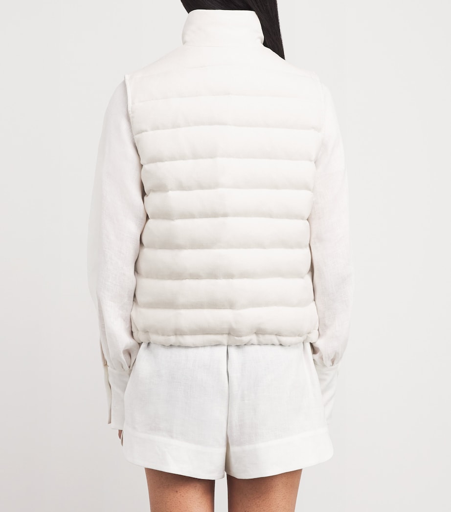 Eleventy Womens Reversible Water-Repellent Down Gilet Bianco Image 4