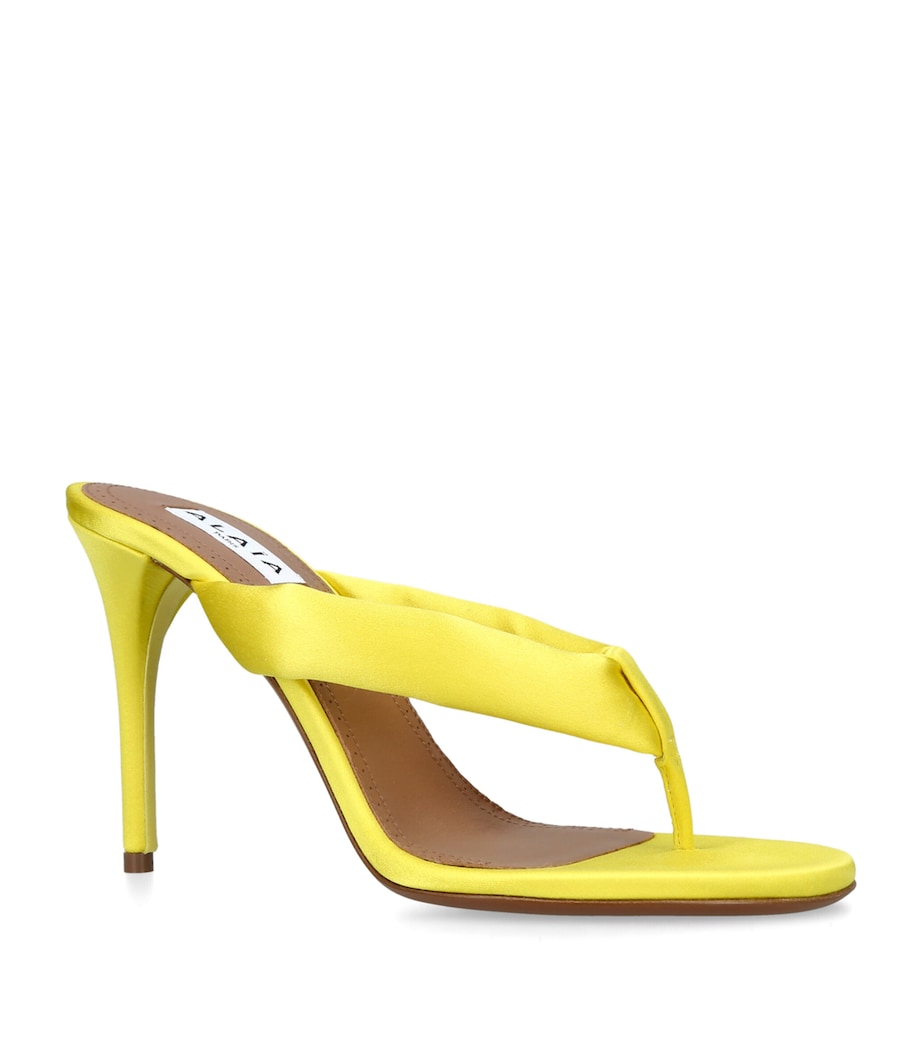 Alaïa Satin Thong Sandals 90 Yellow Image 2