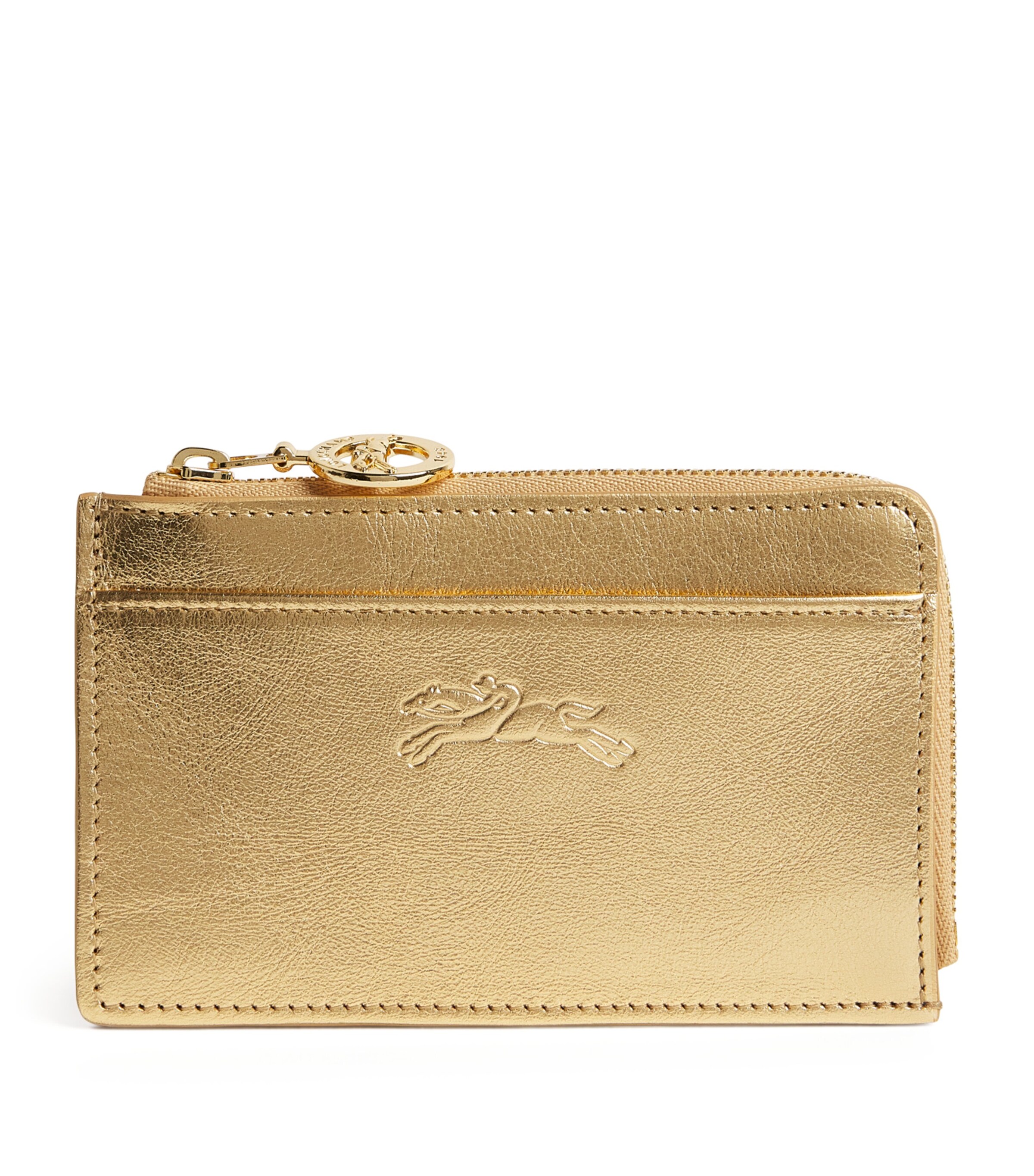 Longchamp Leather Le Pliage Xtra Zipped Card Holder Gold Image 1
