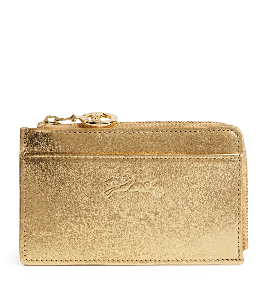 Longchamp Leather Le Pliage Xtra Zipped Card Holder Gold Image 1