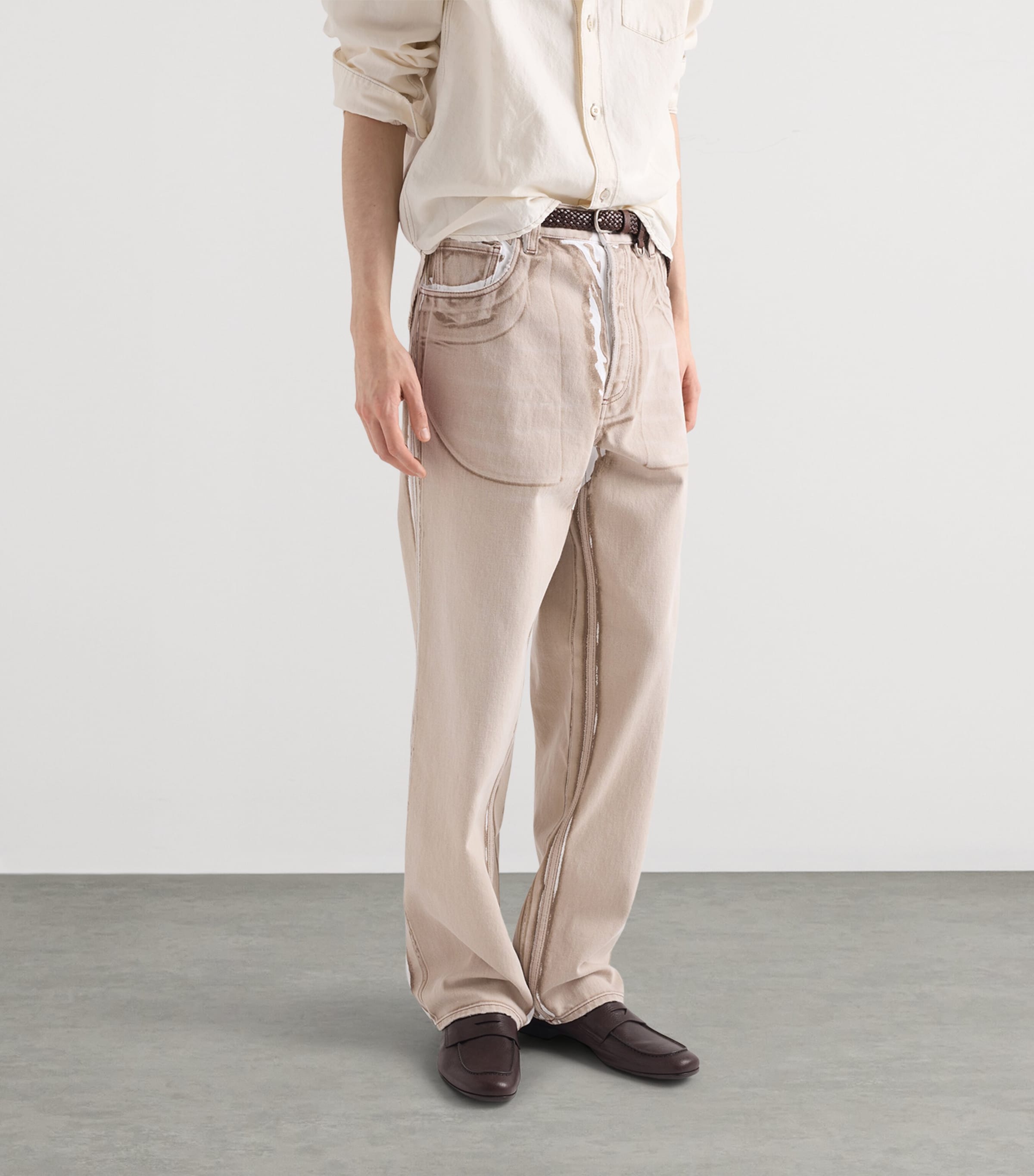 Prada Mens Printed Straight Jeans Image 3