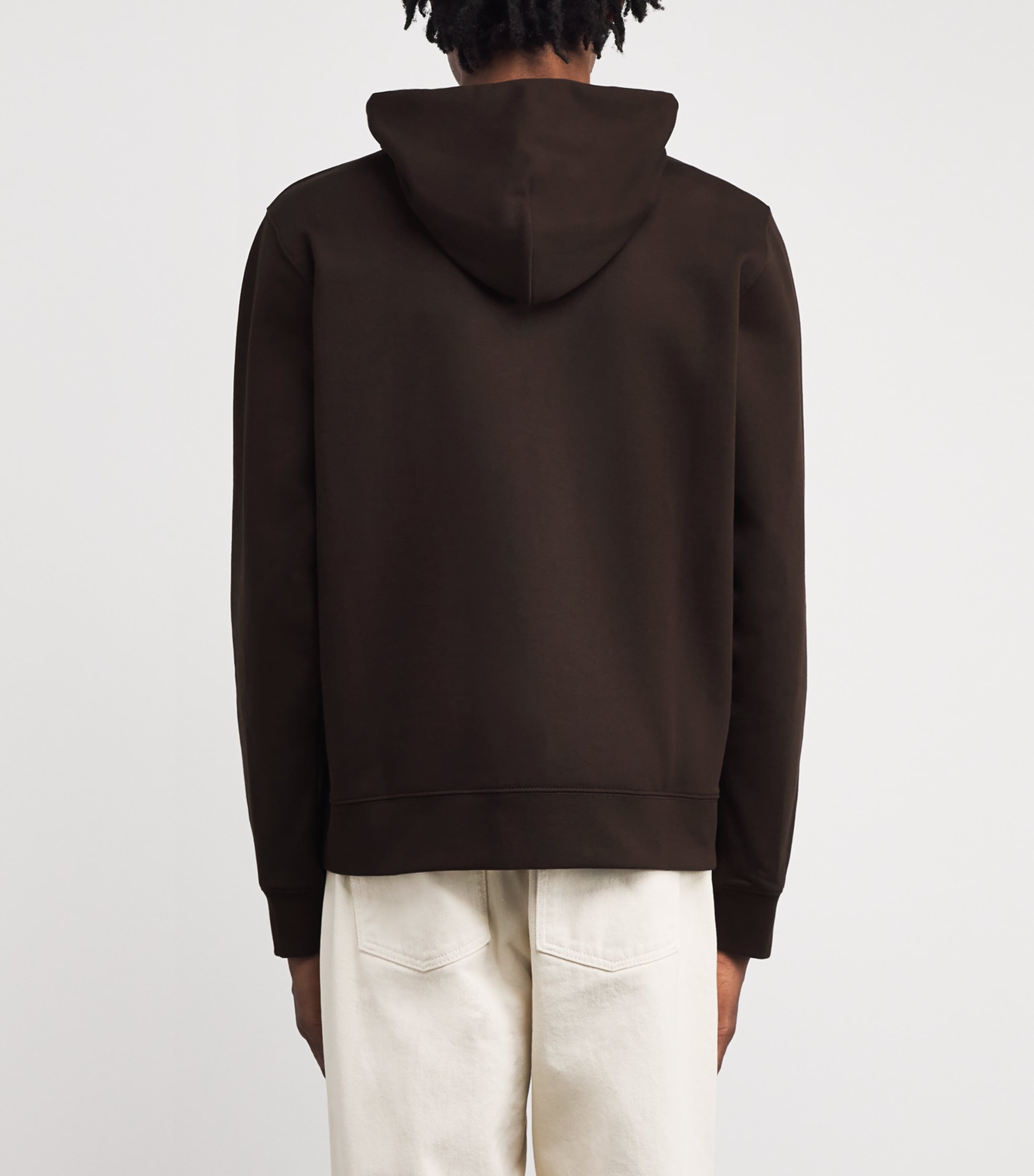 Cotton Floral-Patch Hoodie CHOCOLATE Image 4