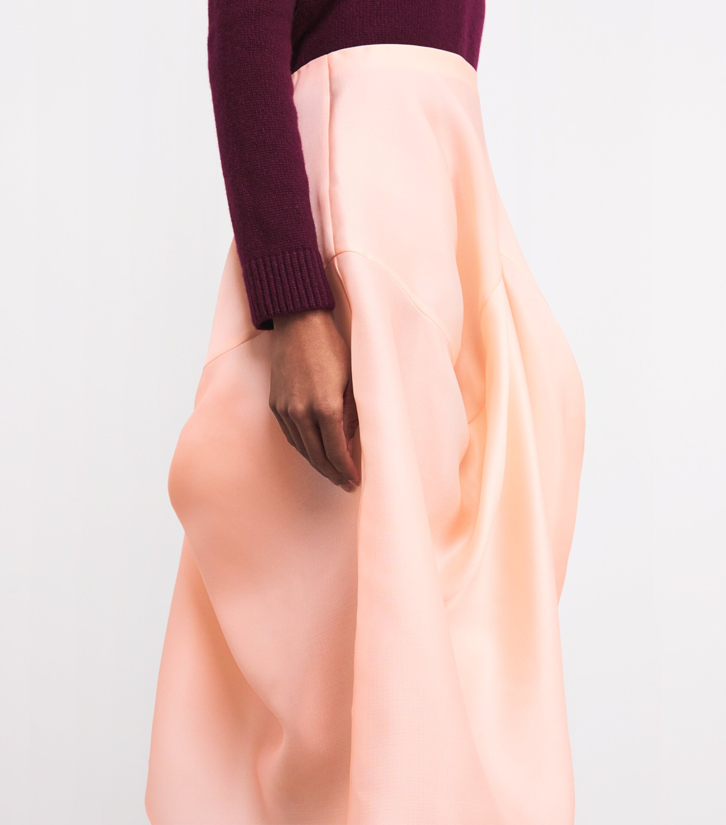 Khaite Womens Silk Gazar Sawyer Midi Skirt Soft Pink Image 5