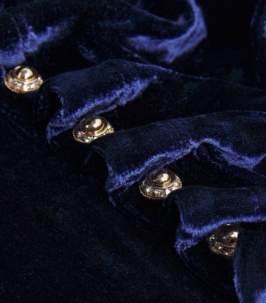 Velvet Asymmetric Midi Dress P432 NAVY POSEIDON Image 5