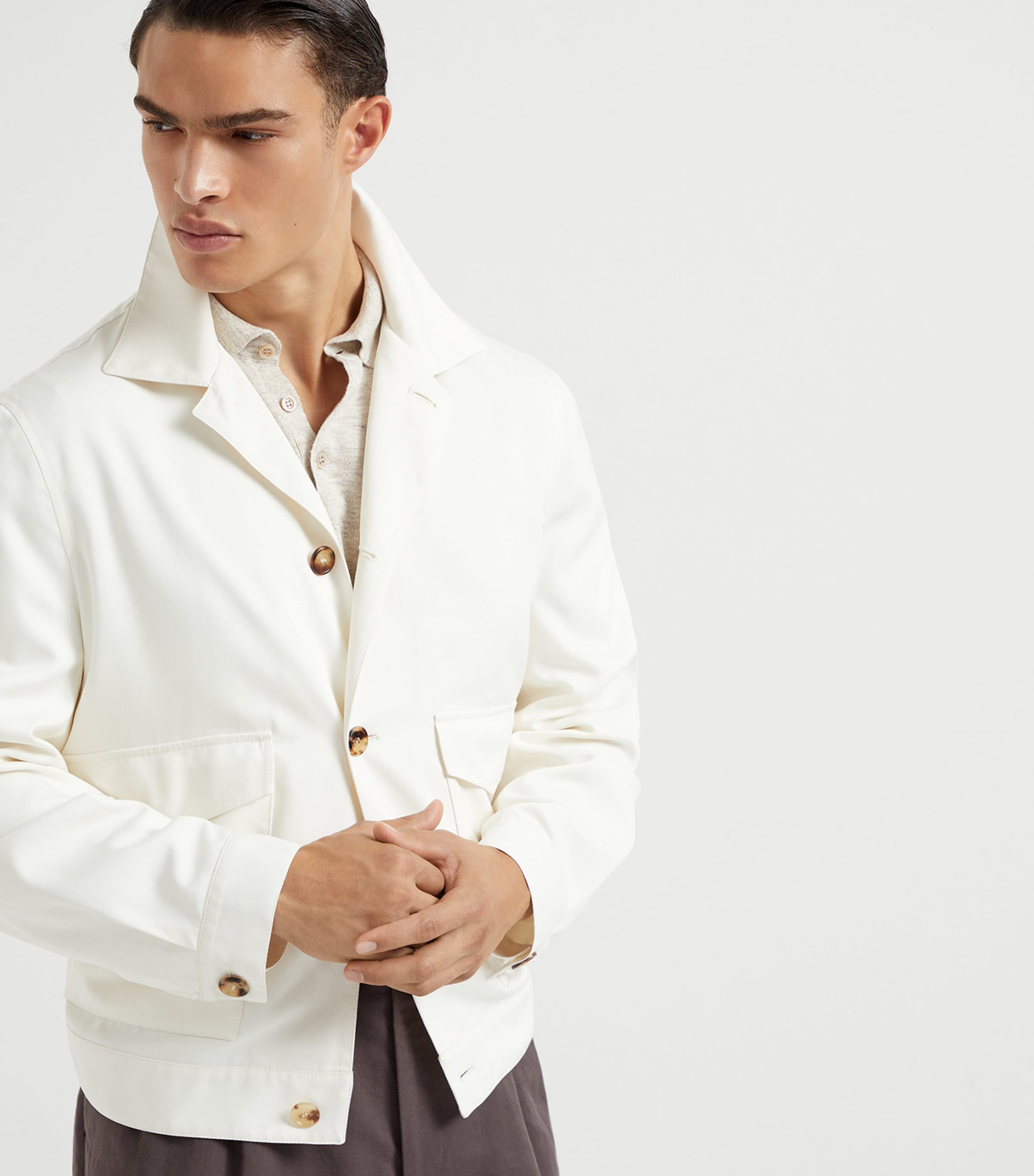 ジャケット BRUNELLO CUCINELLI TWILL JACKET WITH NECKLACE BRUNELLO CUCINELLI Cotton-Blend Twill Jacket for Men | MR PORTER