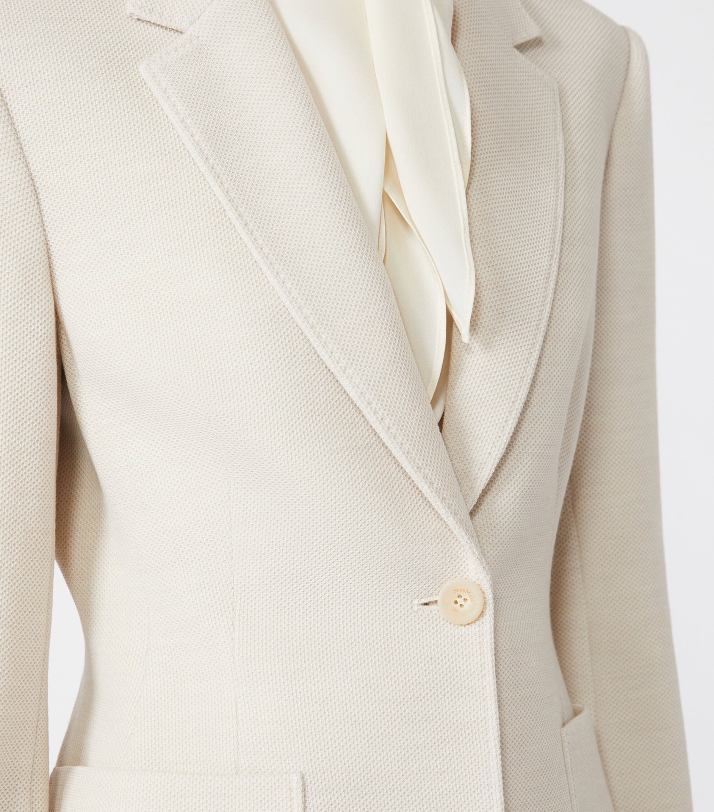 Virgin Wool Single-Breasted Blazer IVORY Image 5
