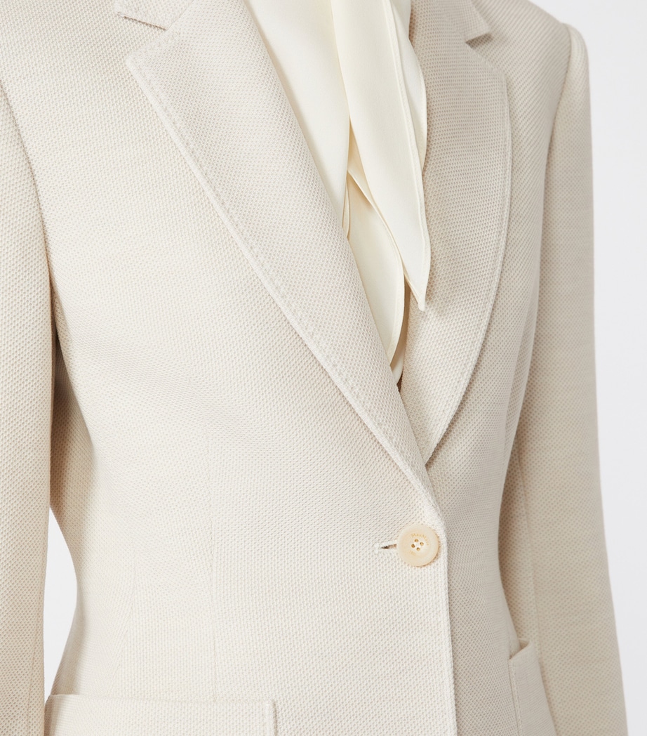 Virgin Wool Single-Breasted Blazer IVORY Image 5