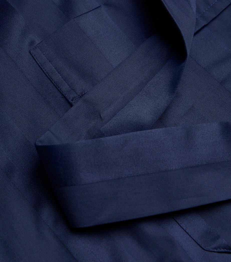 Satin Striped Robe NAVY Image 5