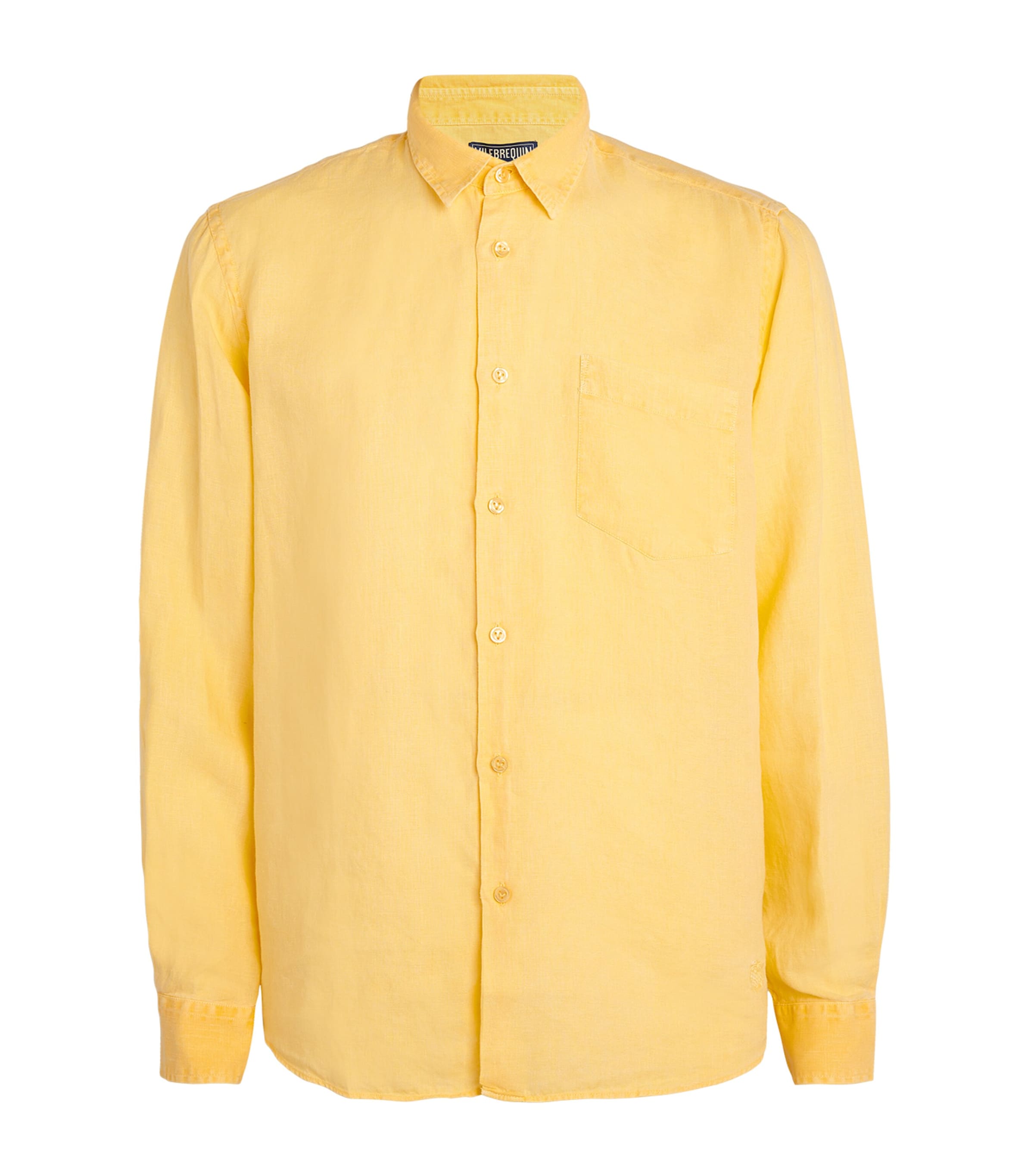 Shop Vilebrequin Linen Caroubis Shirt In Yellow