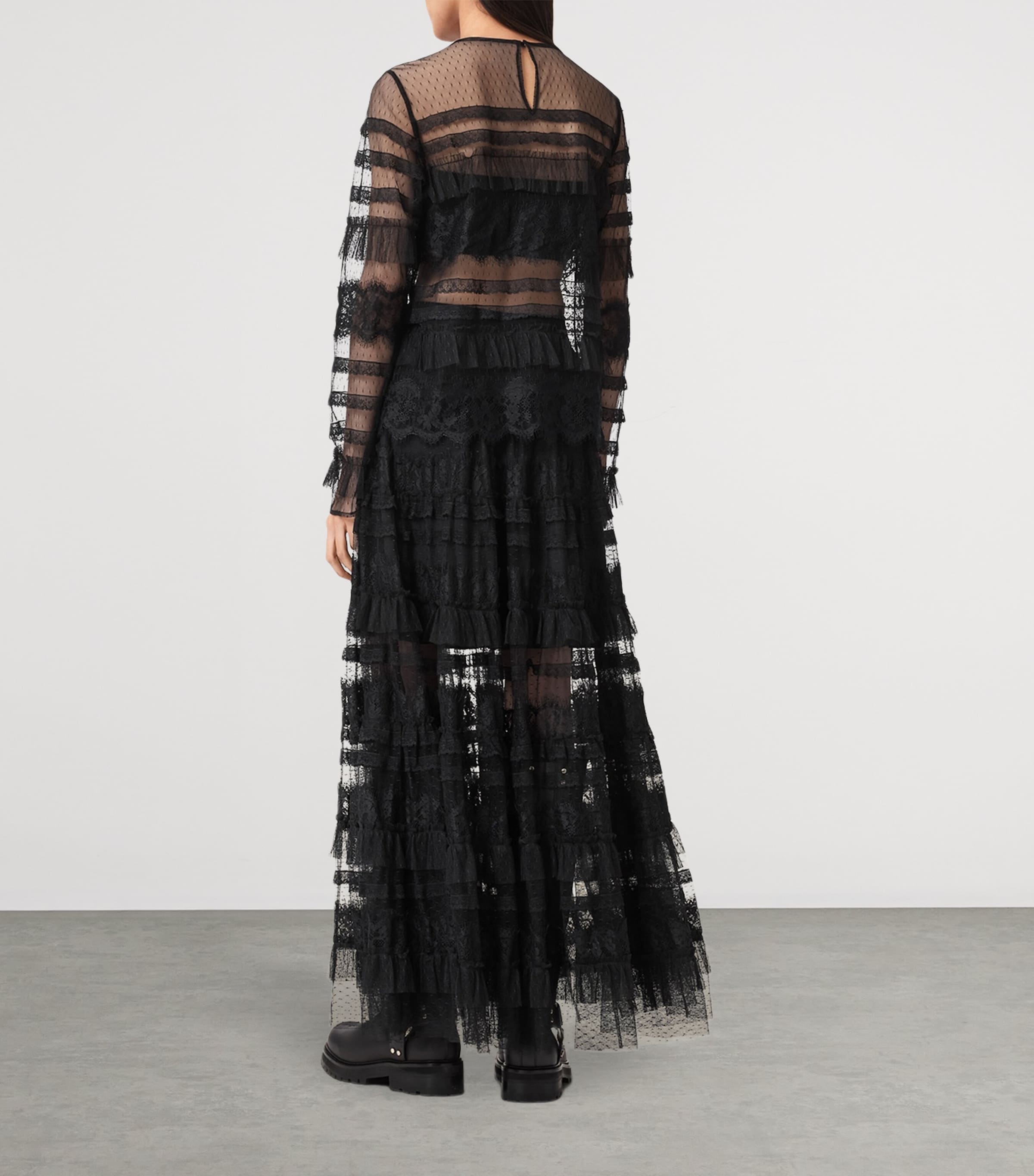 AllSaints Womens Tulle Arlea Skirt Black Image 6