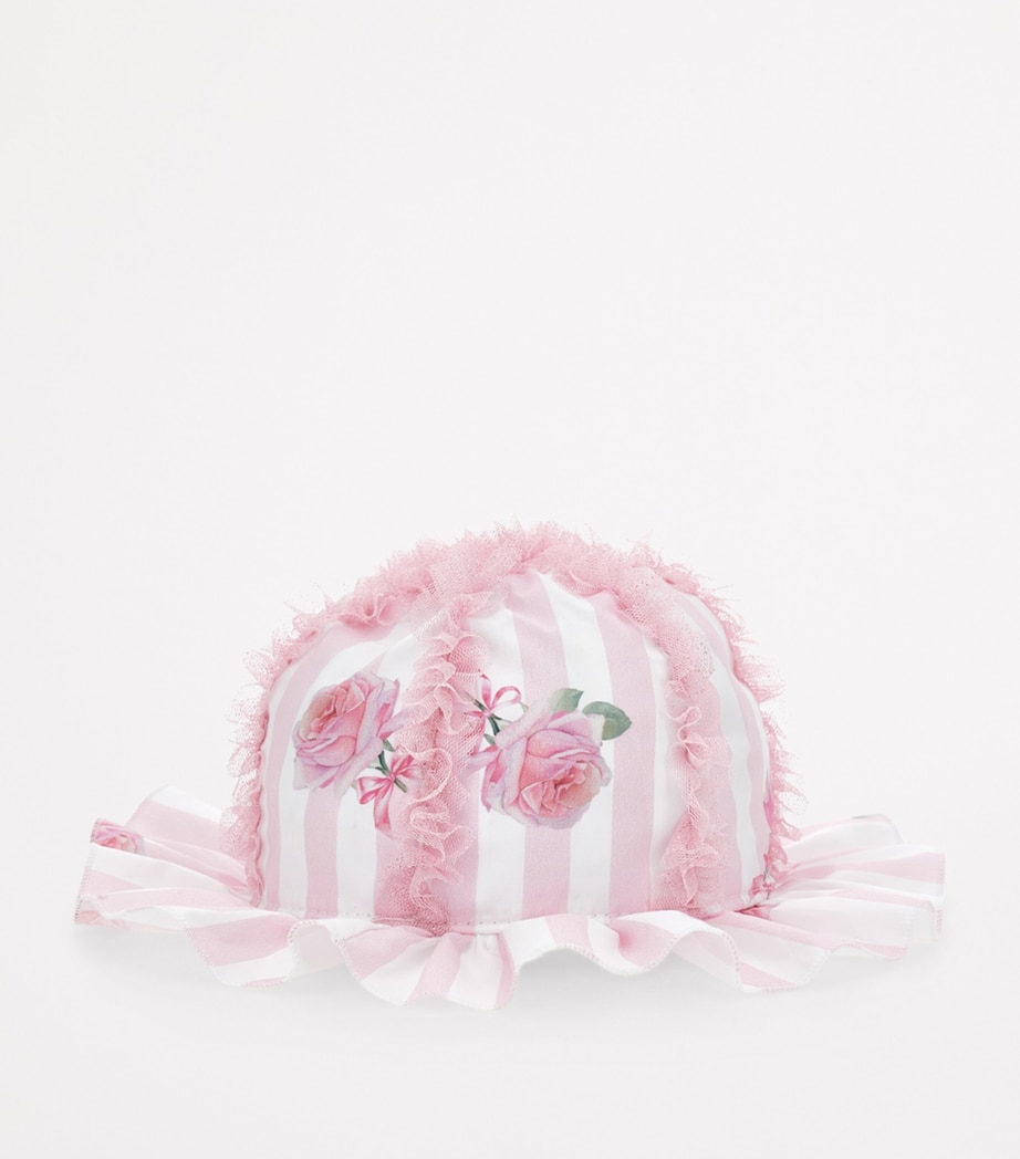 Cotton Poplin Rose Print Hat BIANCO+ROSAFAIRYTALE Image 2
