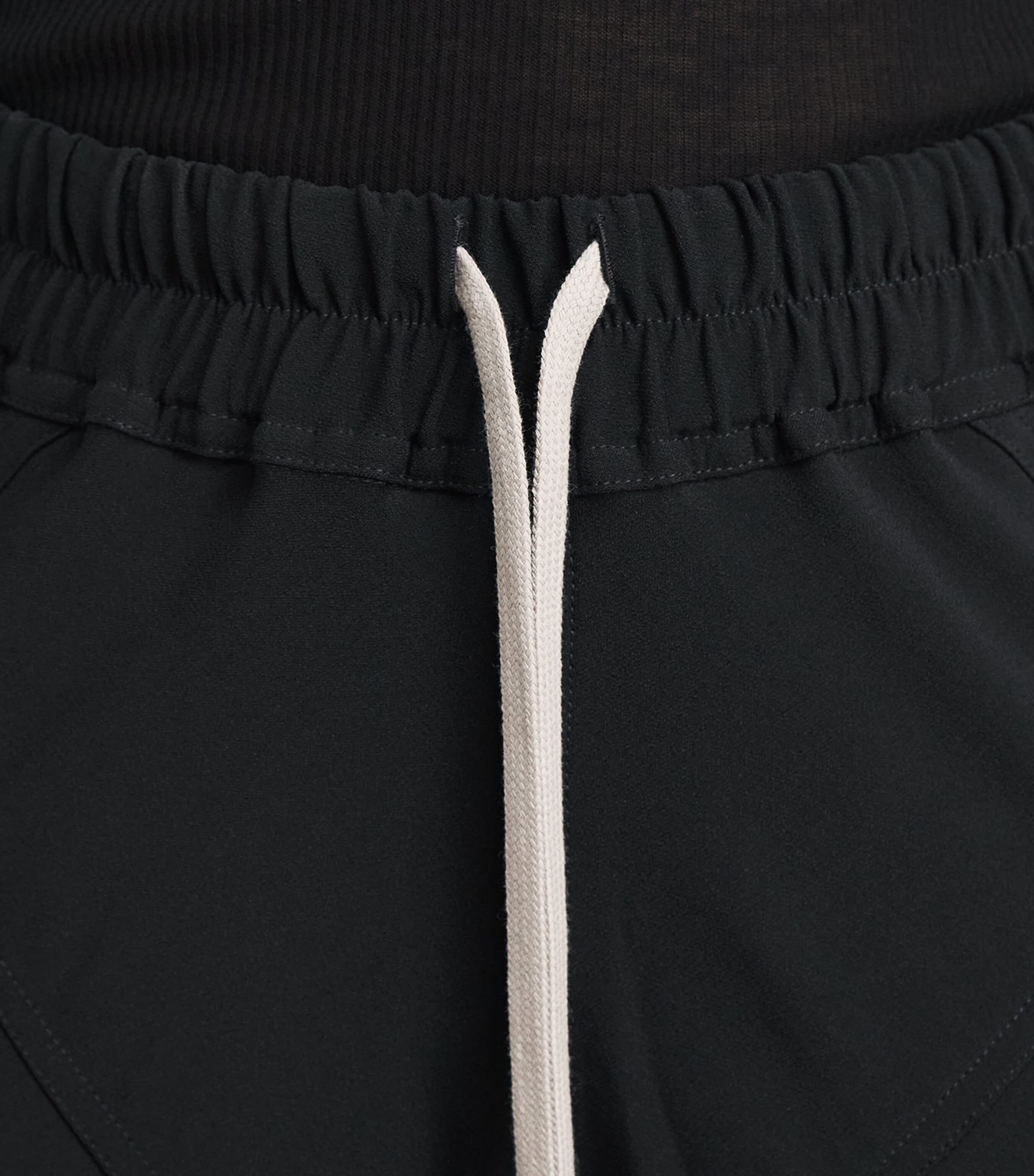 Rick Owens Womens Wide-Leg Drawstring Trousers Black Image 3