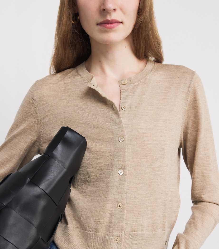 Wool-Cashmere Moni Cropped Cardigan TAUPE Image 6