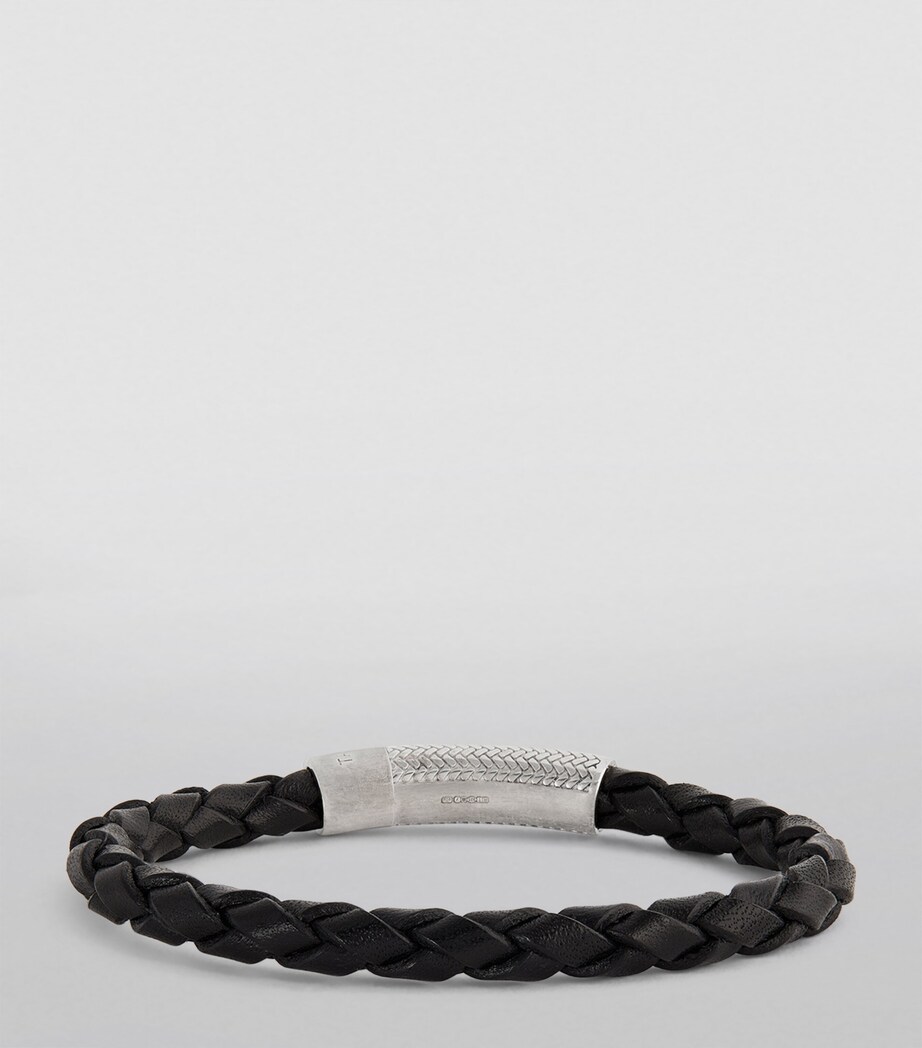 Herringbone Click Pelle Bracelet SILVER/ BLACK Image 3
