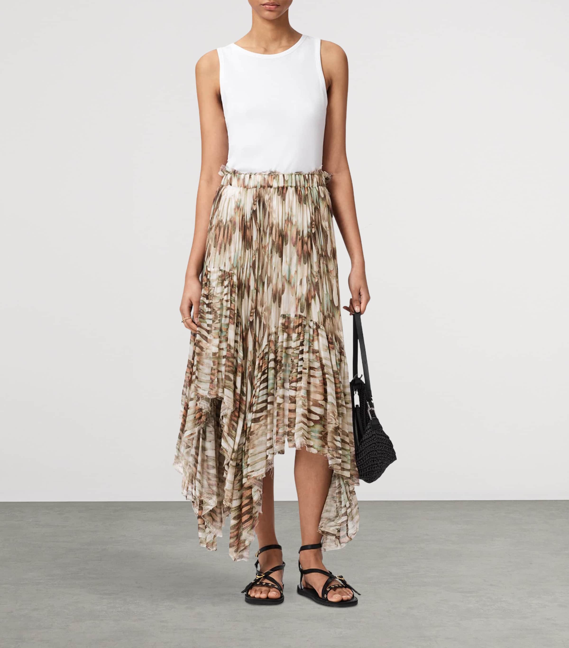 AllSaints Womens Printed Danae Maxi Skirt Oceano Soft Pink Image 6