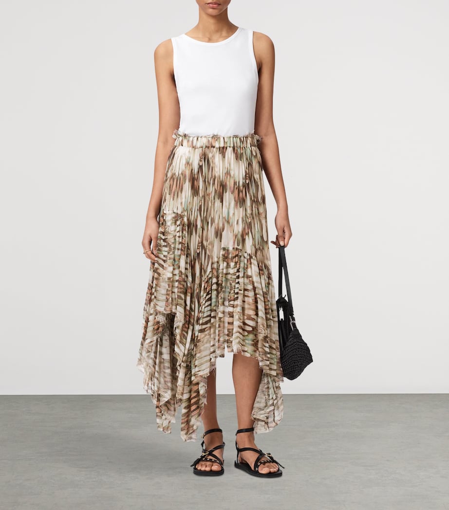AllSaints Womens Printed Danae Maxi Skirt Oceano Soft Pink Image 6