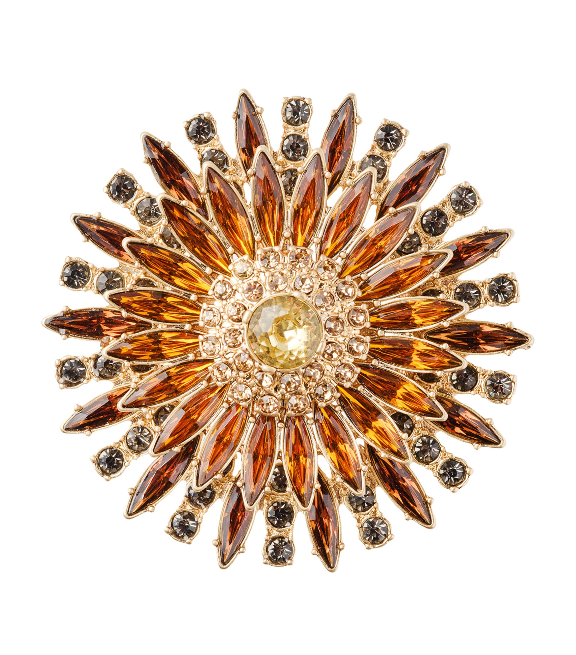 Joanna Buchanan Set Of 4 Crystal Flower Napkin Rings In Orange
