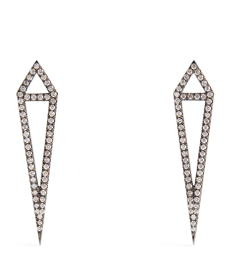 Eva Fehren Blackened White Gold and Diamond Dagger Stud Earrings Black Gold Image 1