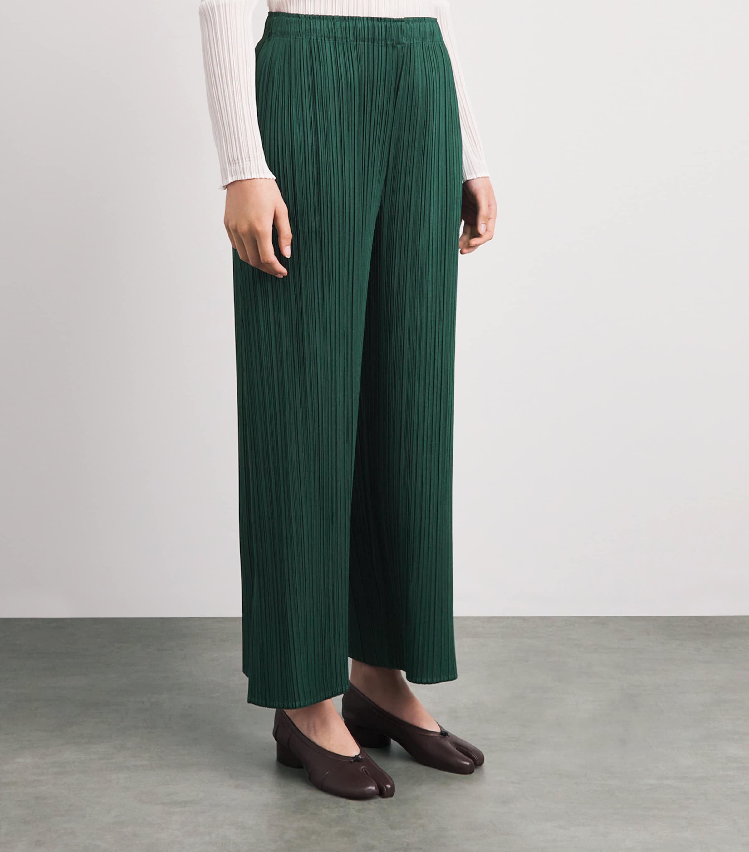 Pleats Please Issey Miyake Womens Monthly Colors Trousers Dark Green Image 4