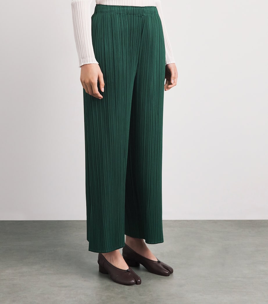 Pleats Please Issey Miyake Womens Monthly Colors Trousers Dark Green Image 4