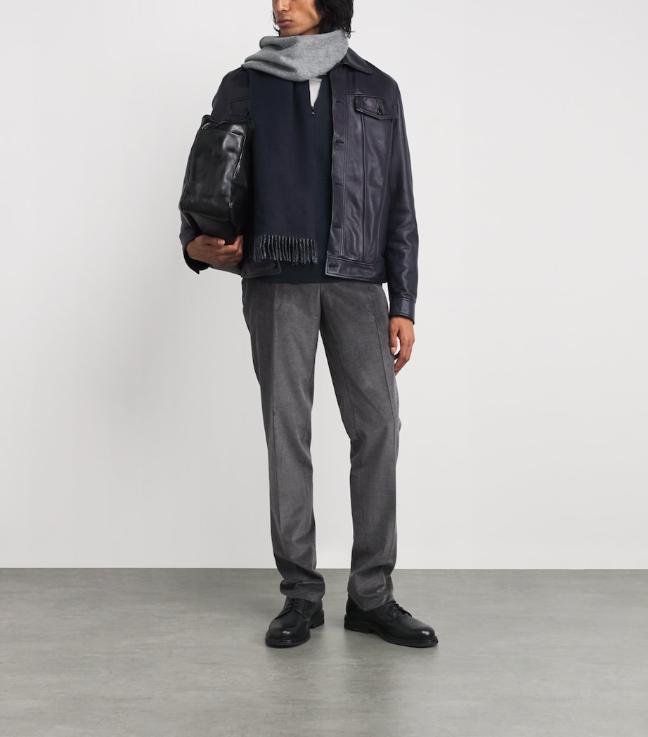 Cashmere Reversible Two-Tone Scarf RU7647 NAVY /GREY Image 3