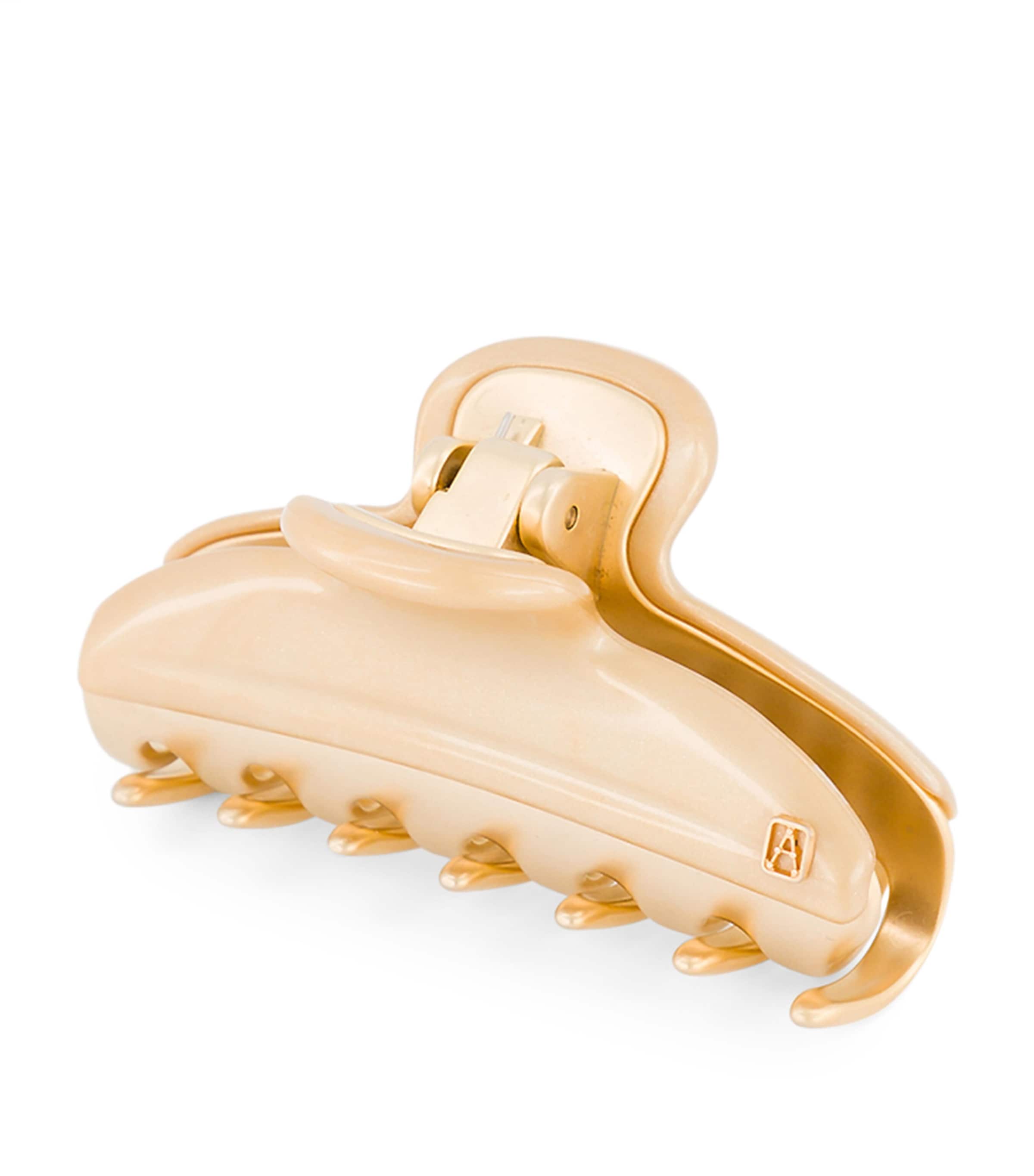 Gold-Plated Claw Hair Clip X3- PAIL DORE/OR Image 2