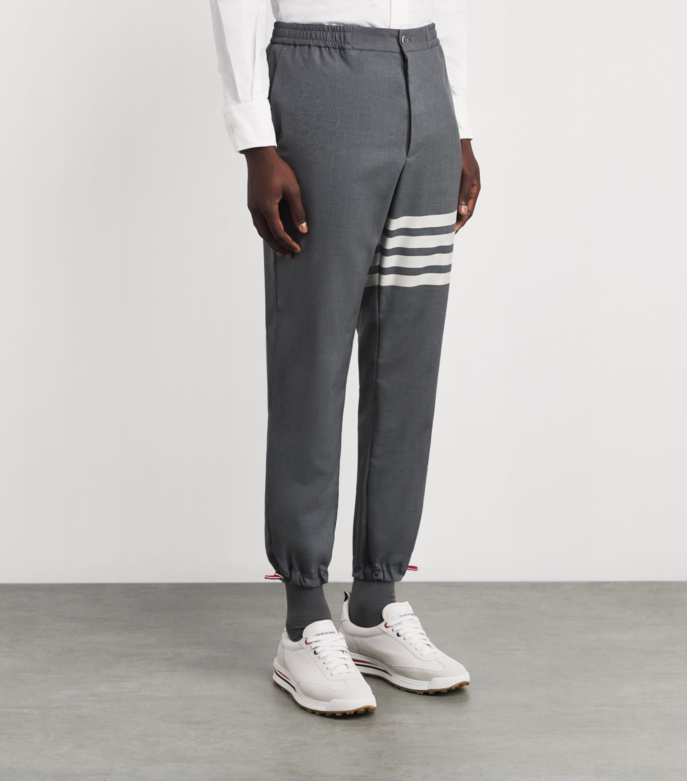 Wool 4-Bar Trousers MED GREY Image 3