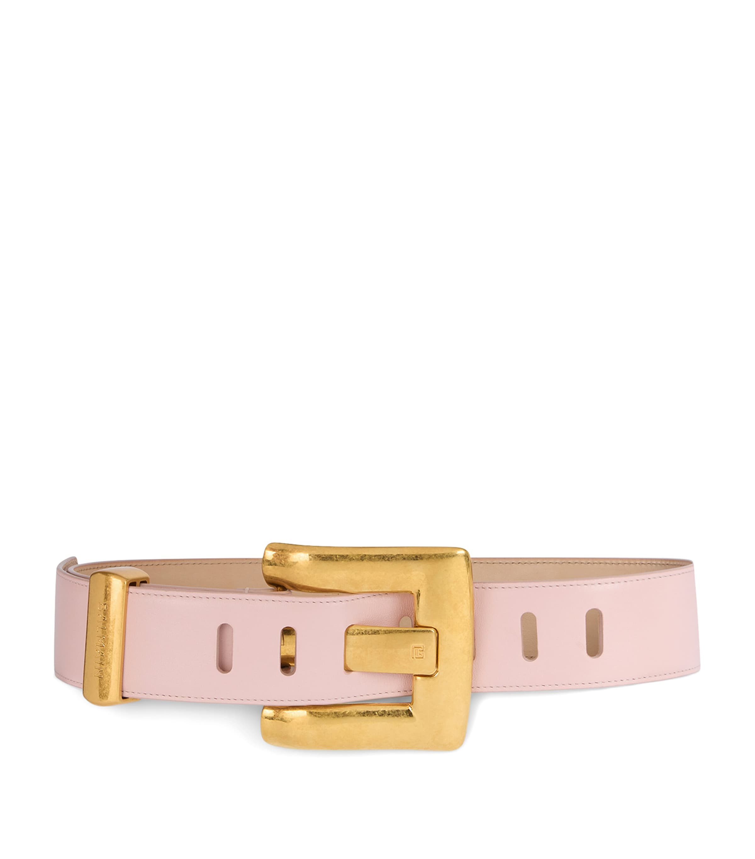 Balmain Leather Anthem Belt Rose Pale Image 1