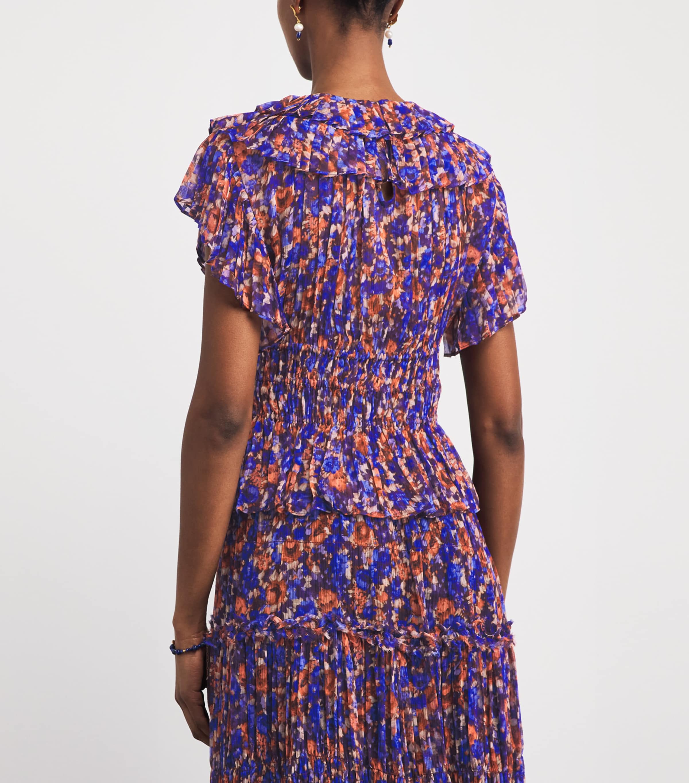 Ulla Johnson Womens Silk Athene Ruffle Blouse Violet Image 5