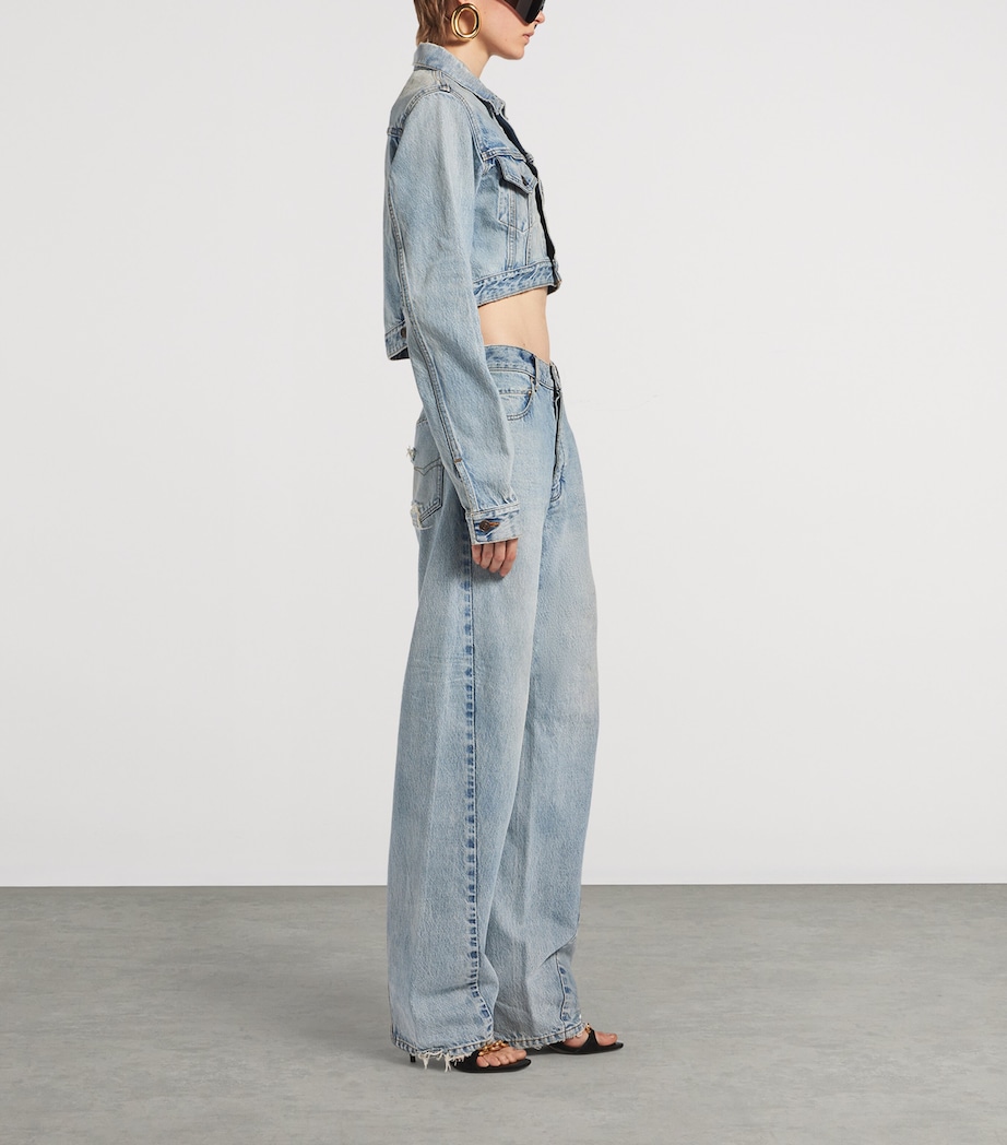 Balenciaga Womens Twisted Seam Straight-Leg Jeans Image 4